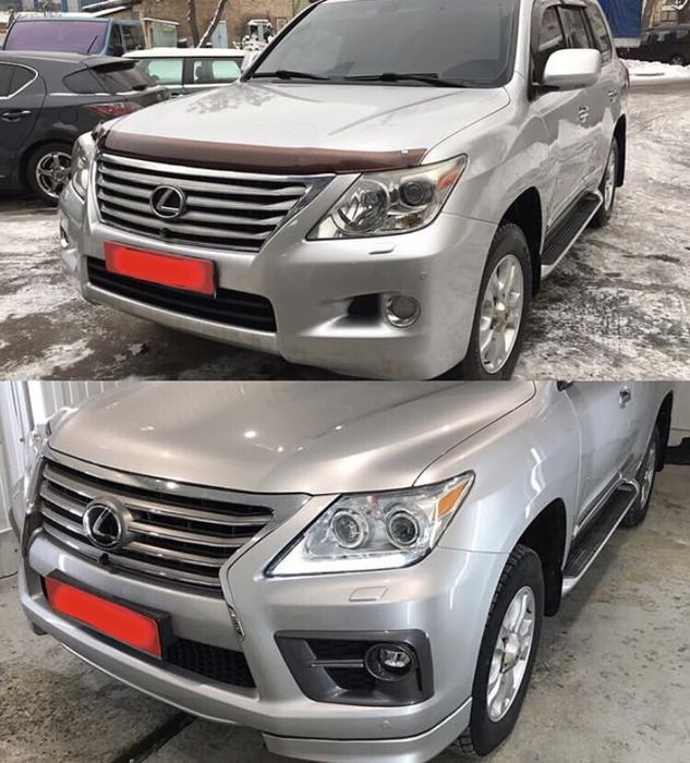 Рестайлинг обвес для Lexus LX570 с 2007 в 2012+ F-Sport бампер, фары