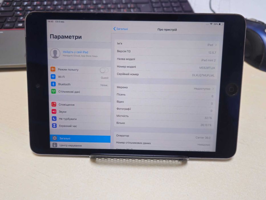 Планшет Apple iPad mini 2 A1490 Wi-Fi+4G 32GB + кабель зарядки
