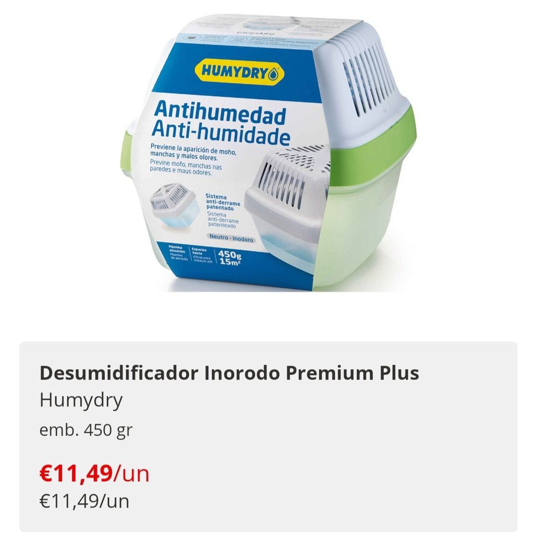 2 Desumidificadores inodoros com 8 recargas