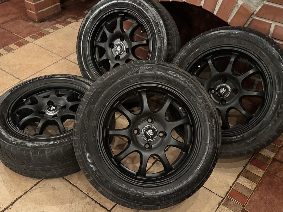 Диски R14 4x100 с зимней резиной 185/60 R14 Ланос Сенс Опель Жигули