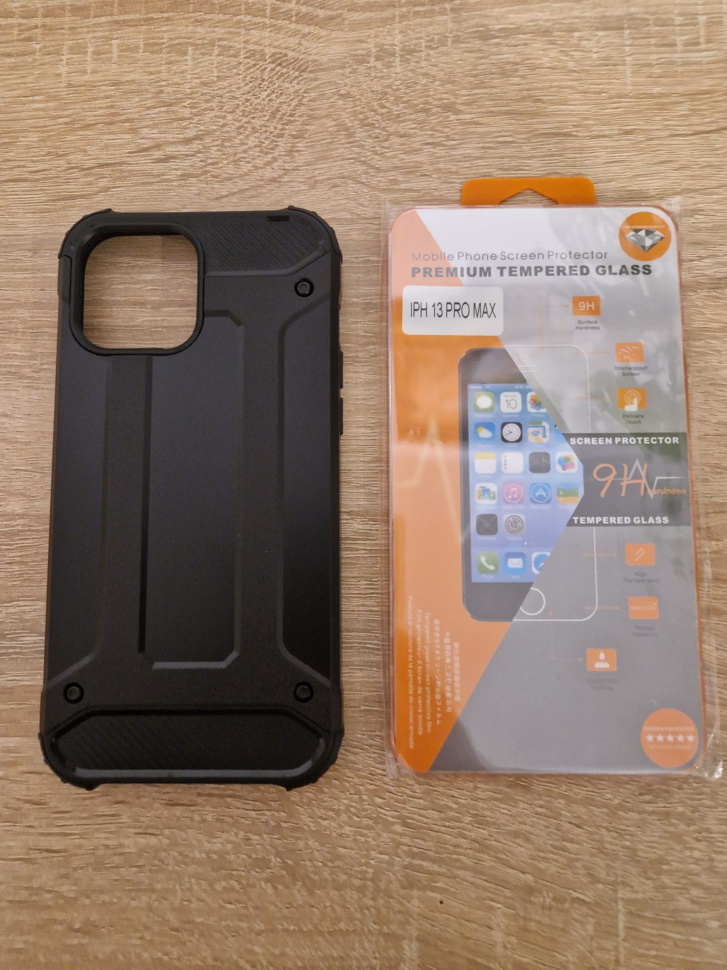 Etui Carbon czarny do Iphone 13 Pro Max + Szkło 9H