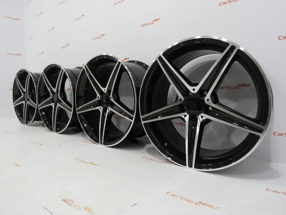 Jantes Look Mercedes AMG 19 x 8j et42 + 9j et 45 5x112 Preto + Polido