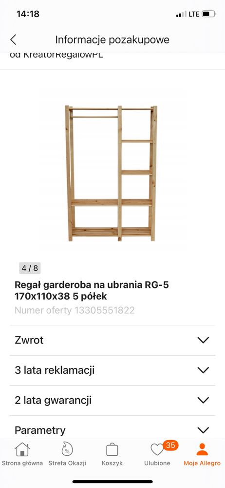Szafa drewniana / regał drewniany / wieszak drewniany