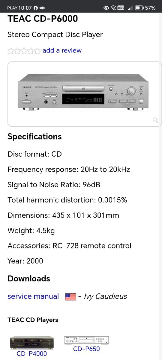 CD Teac P 6000  kompakt