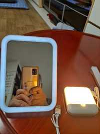 Зеркало с подсветкой аккумуляторное сенсорная кнопка подарок на новый