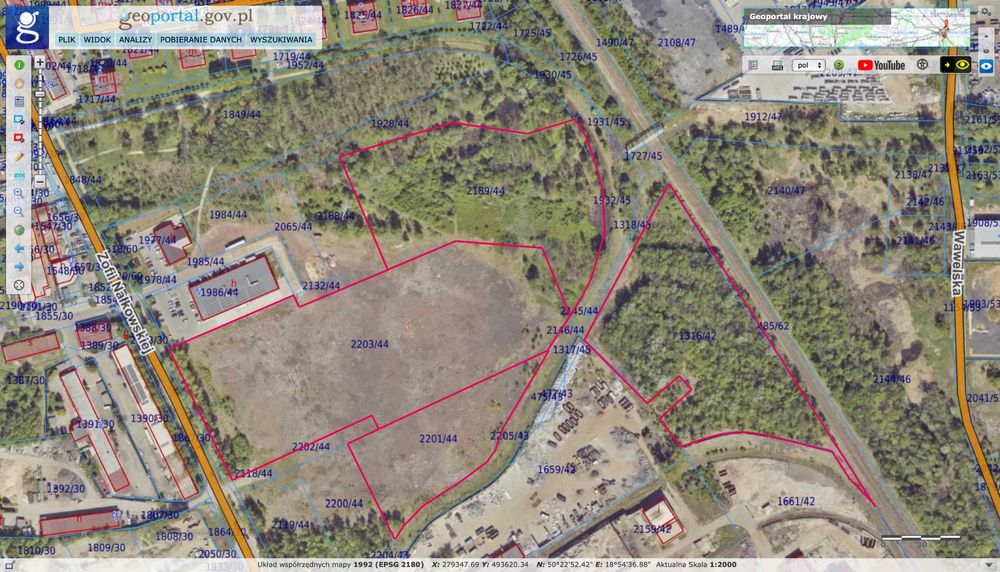 Działki komercyjne 7,7 ha Radzionków Zofii Nałkowskiej Dino Biedronka