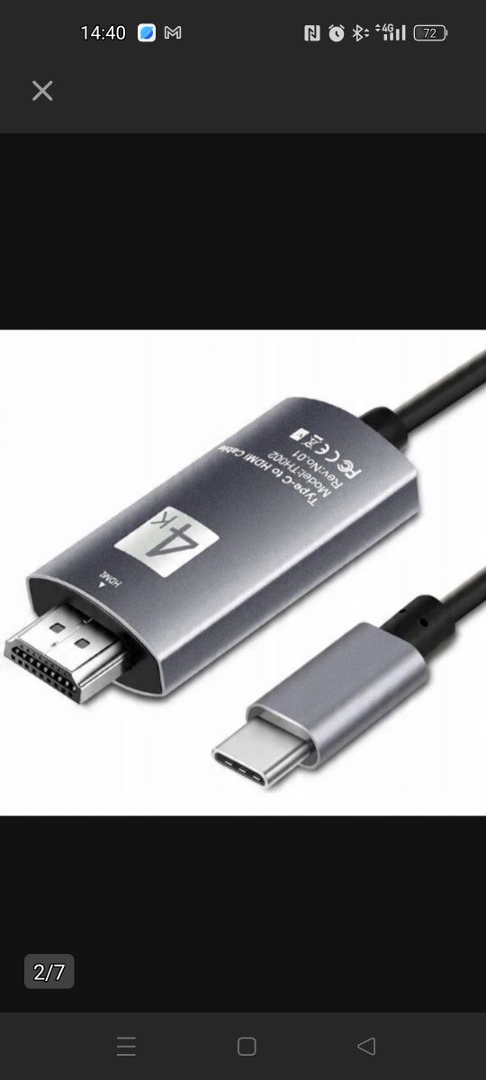 Kabel przewód adapter  przejsciowka USB-C 3.1 TYP C DO HDMI 4K MHL 200