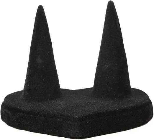 Ekspozytor, stojak podwójny na pierścionki w kształcie serca aksamitny