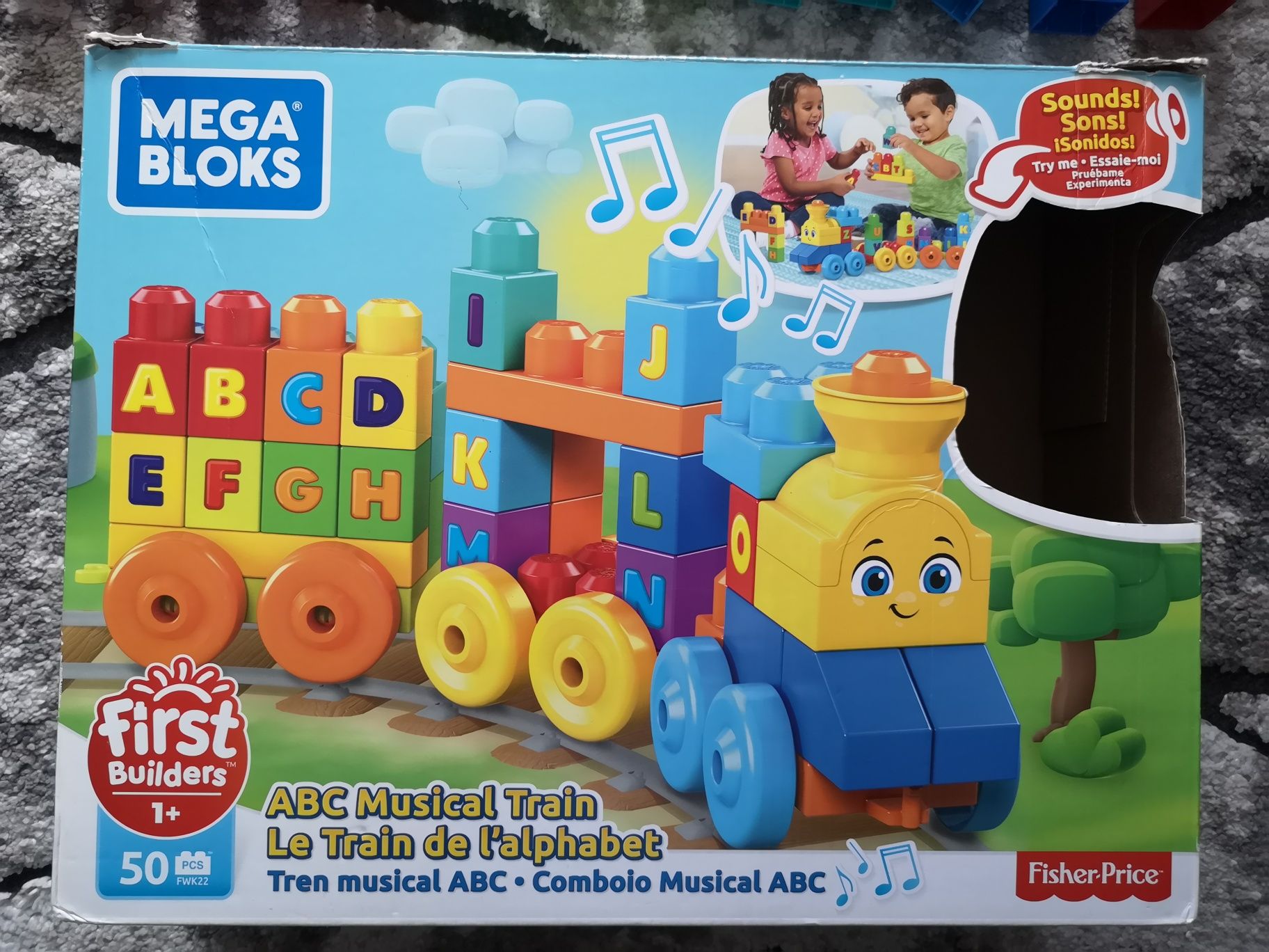 Klocki Mega Bloks Pociąg Fisher Price