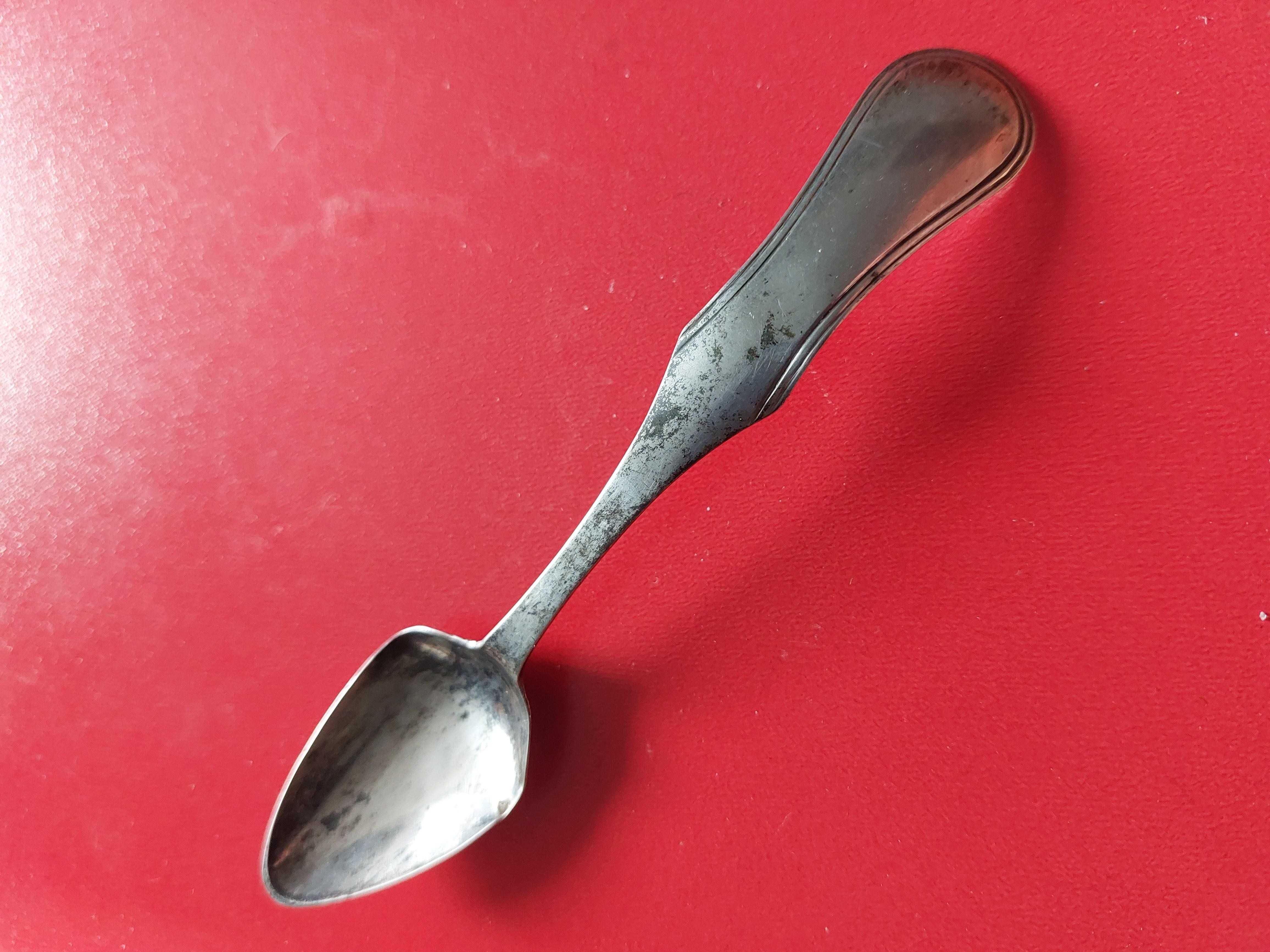 Antyczna srebrna łyżeczka, XIX wiek Holandia próba 833