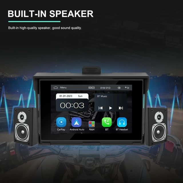 Ecrã navegação Carplay e Android Auto 5 polegadas para Moto BT NOVO