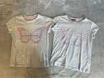 2 koszulki / t-shirt / bluzki z krótkim rękawem szare z motylem