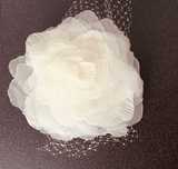 Nowy Elegancki Ivory Fascynator Woalka Vintage Ślub Wesele Grzebyk