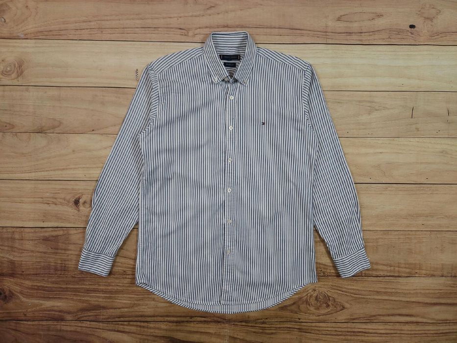 TOMMY HILFIGER New York Fit Koszula w Paski Męska r. L