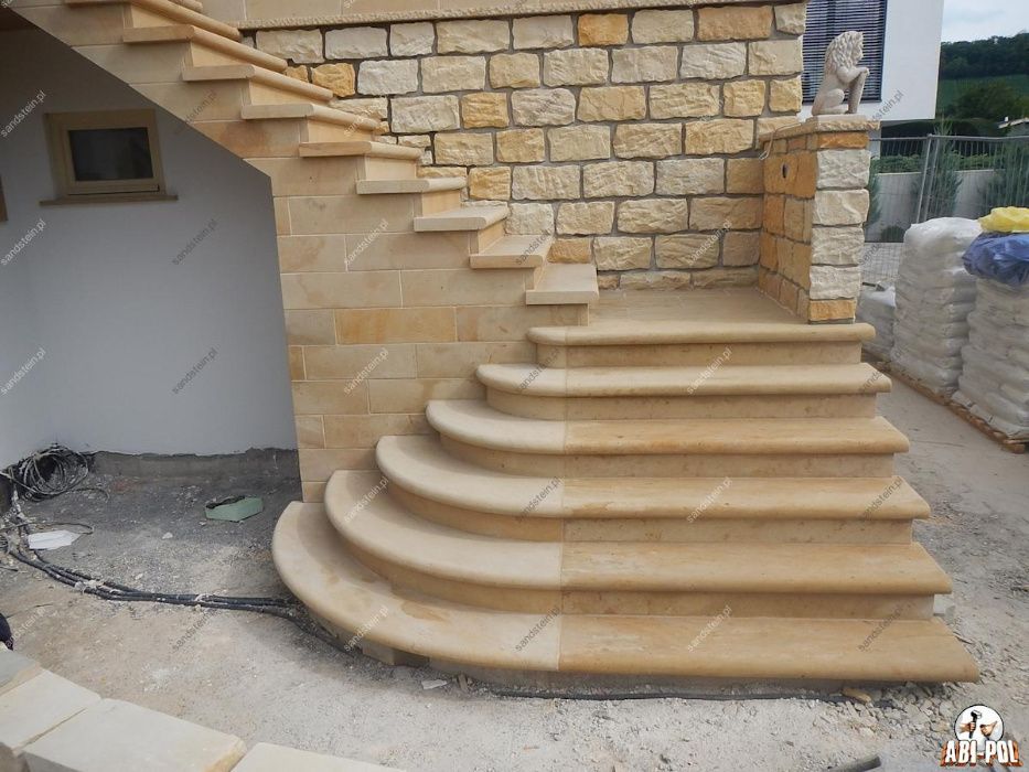 ~27~ Schody kamienne bloki piaskowca schody z piaskowca mrozoodporne