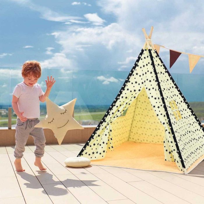 Tipi Wigwam dla dzieci! 150 cm wysokości! Bawełna + tyczki sosnowe!