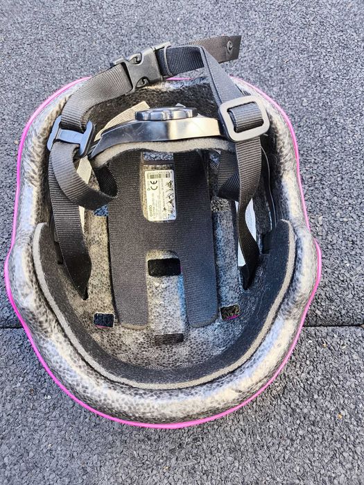 Kask na rolki rower hulajnogę dla dzieci B100 różowy DH001-XS 47-52cm