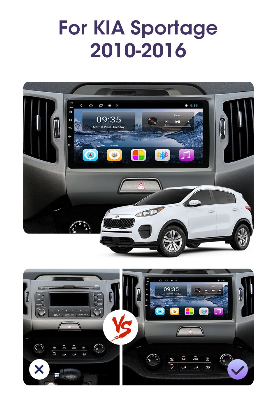 Radio nawigacja KIA SPORTAGE 3 android GPS