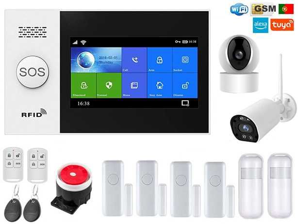 Alarme Tuya sem Fios WiFi/GSM + 2 Câmaras Android/iOS Português (NOVO)