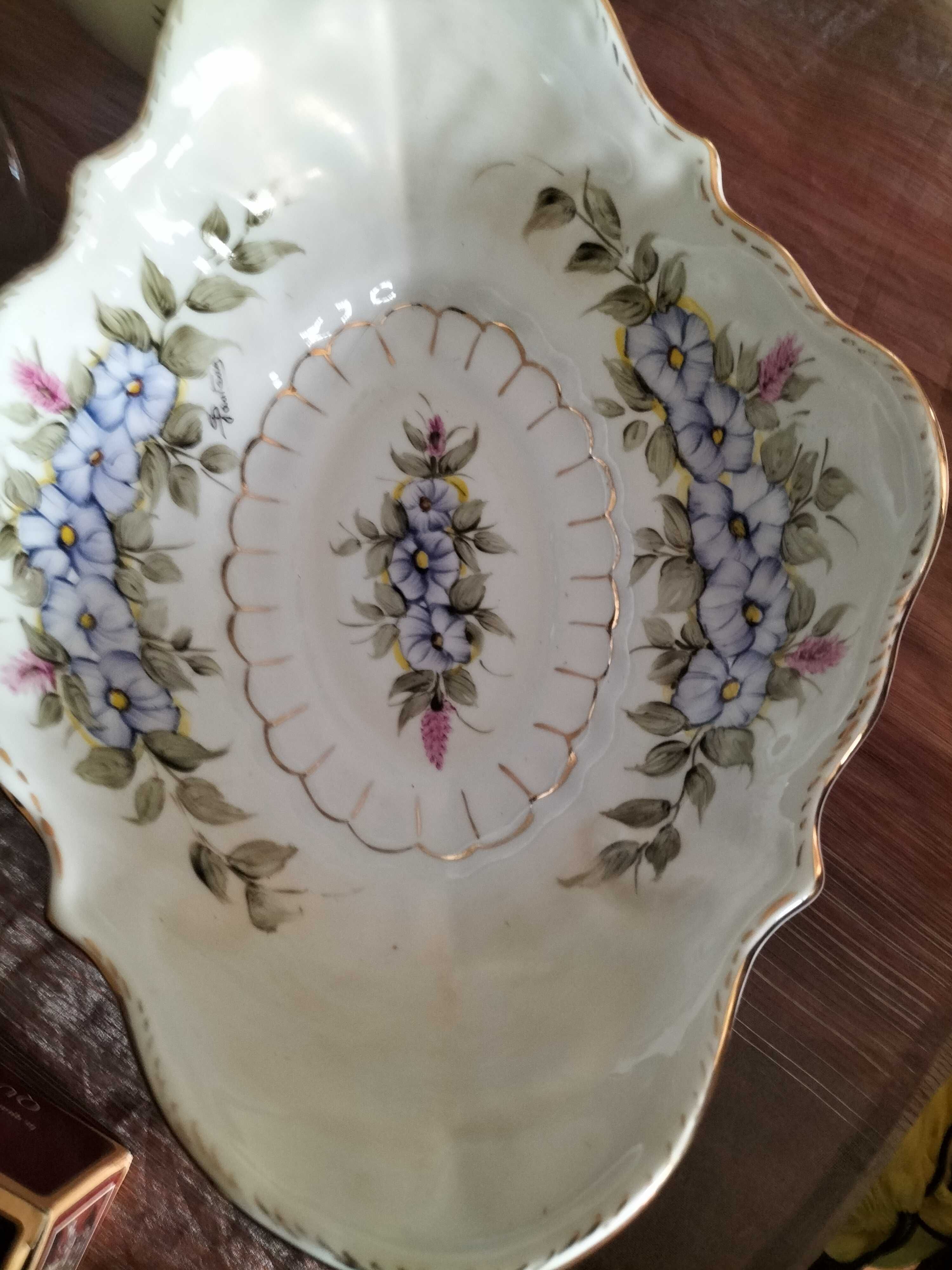 Taça loiça pintada á mão