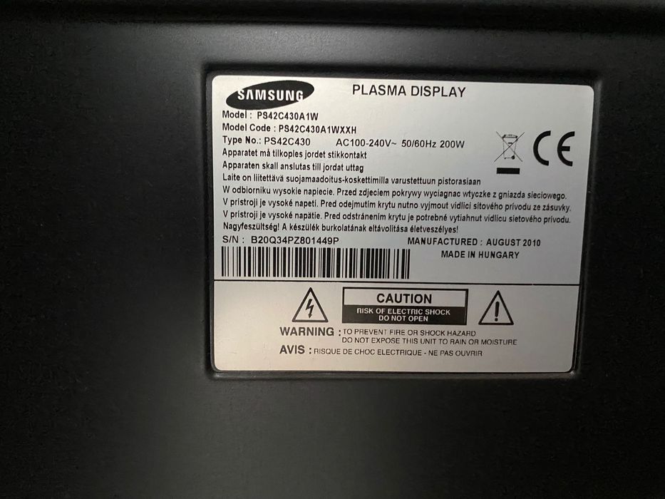 Samsung tv 42 cale plazma