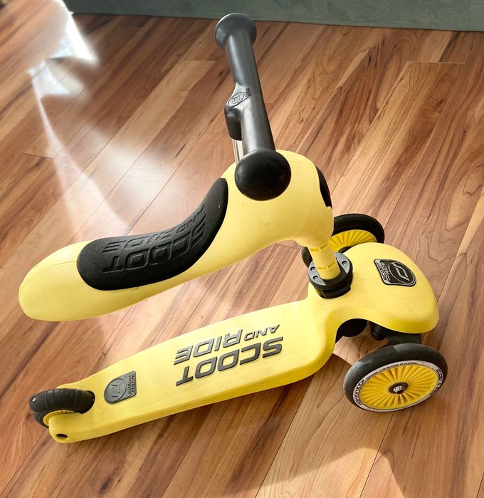 Trotinete criança Scoot and Ride 2 em 1 amarela