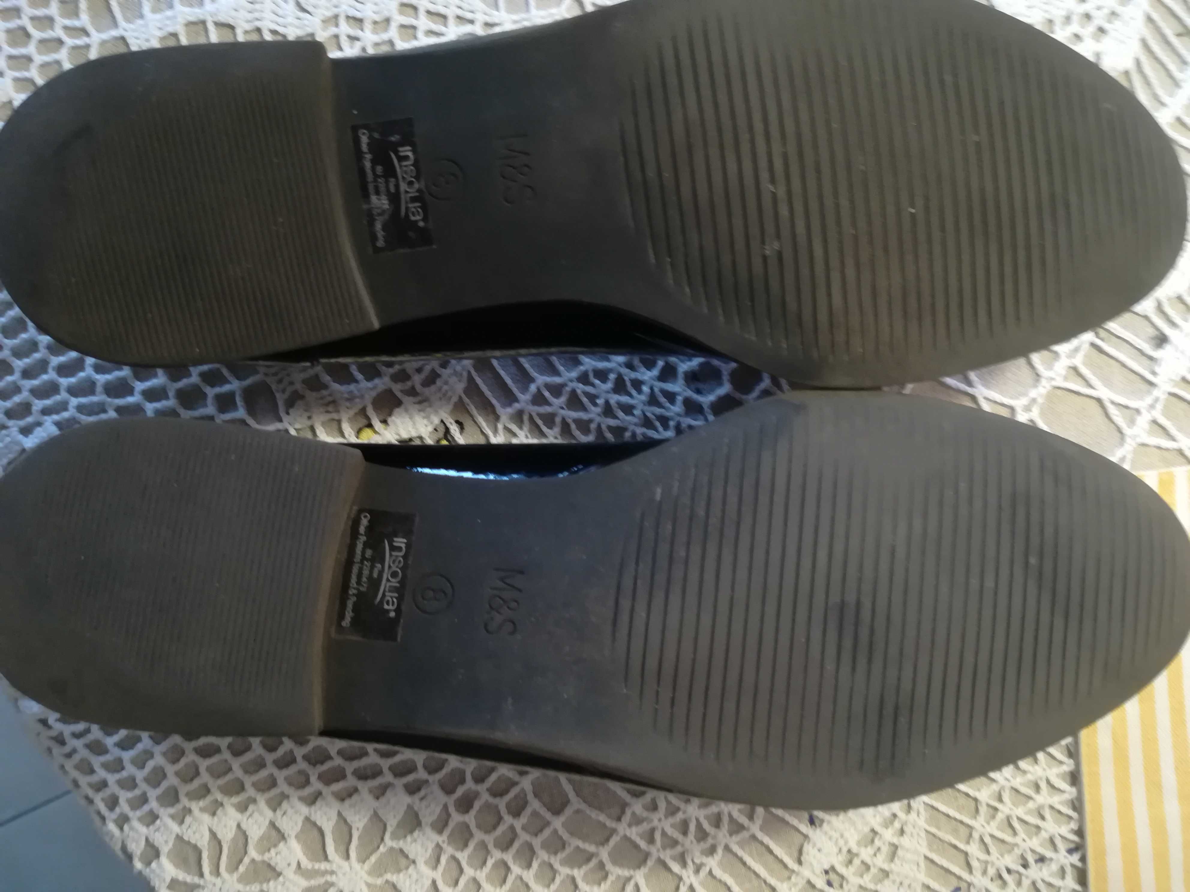 Marks&Spencer M&S czarne lakierki mokasyny