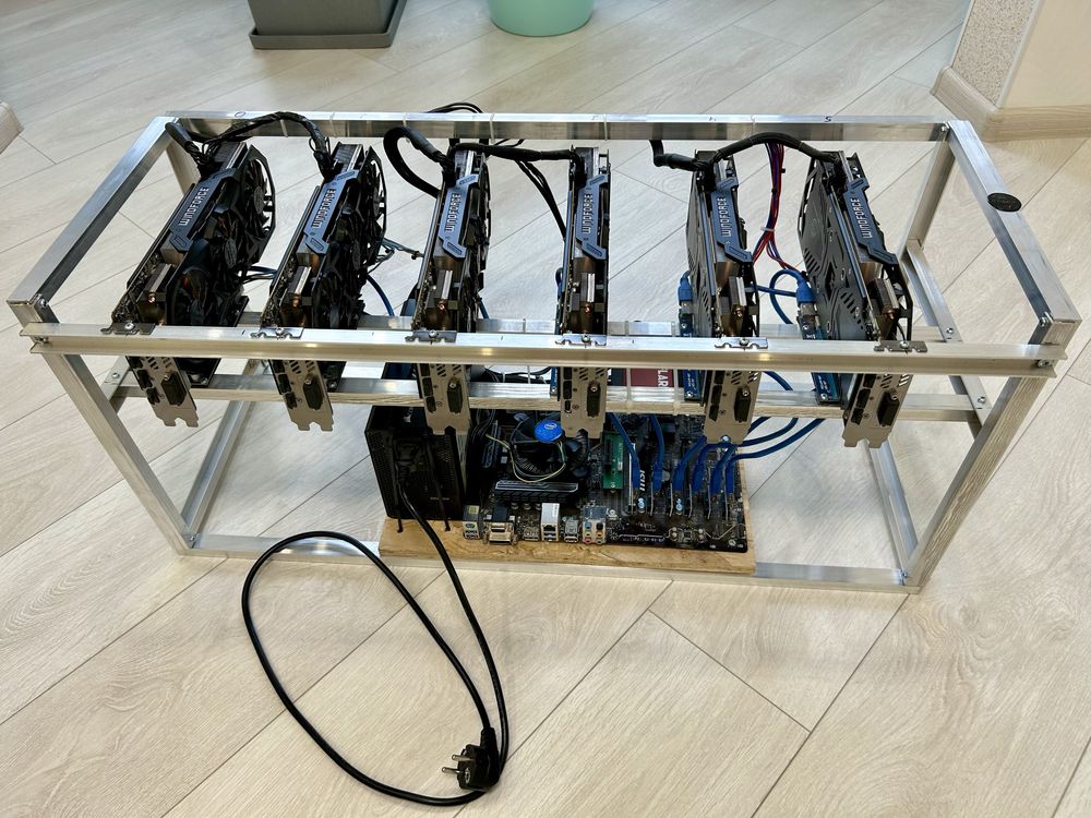 Готовая Майнинг ферма 6шт 6GB GTX 1060 Nvidia для криптовалюты РИГ