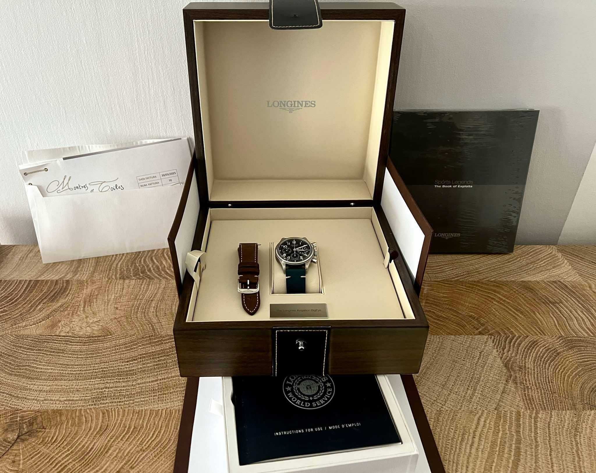 Zegarek Longines BigEye - piękny stan, full set