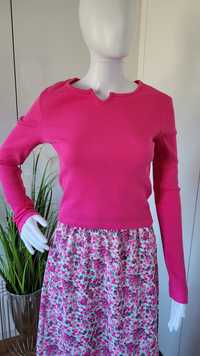 Sweter damski krótki różowy XS/S