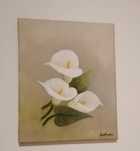 3 Telas a óleo - motivos florais