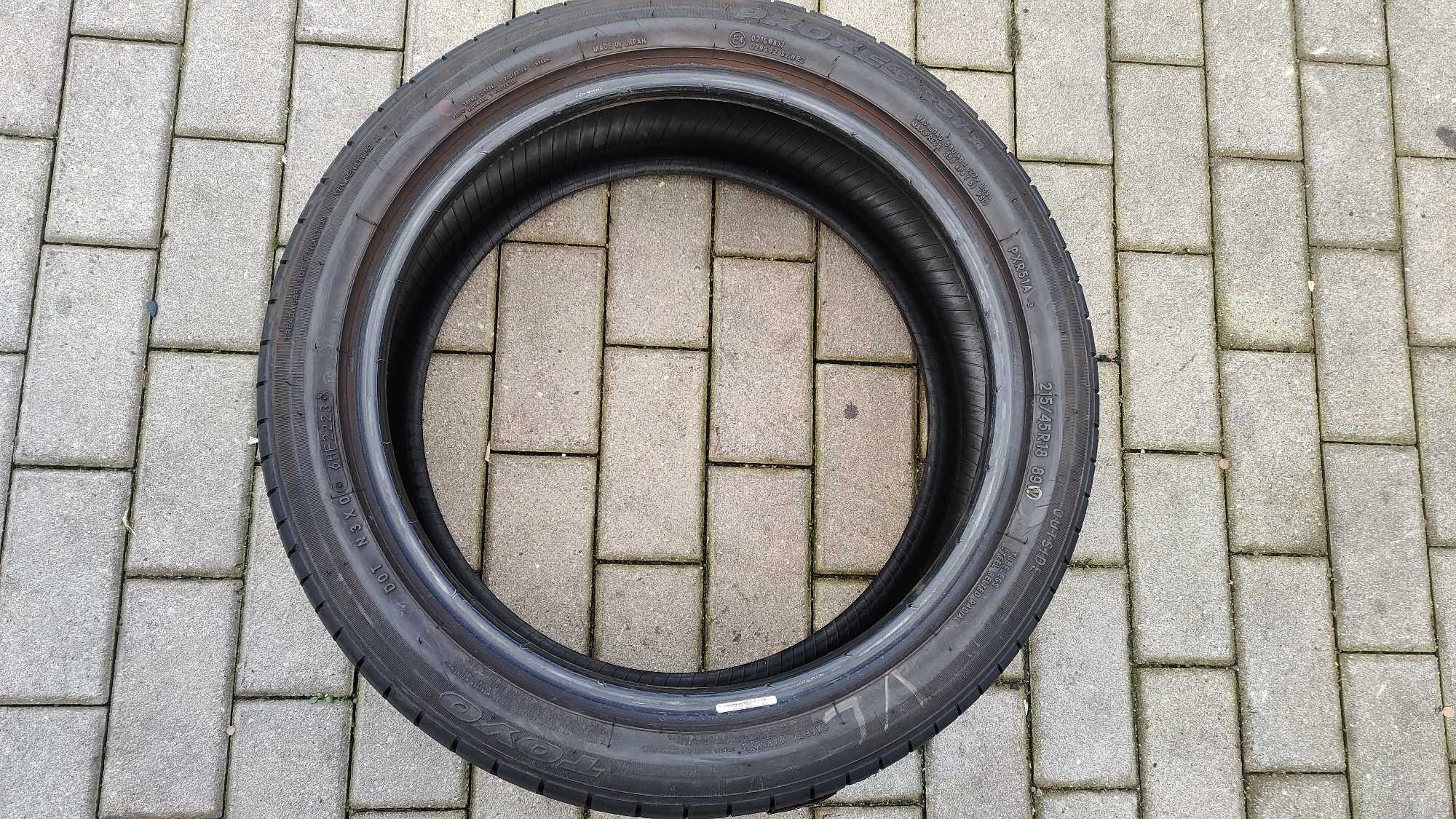 Opony Letnie 215/45/18 Toyo 4szt 2023r Demo Jak Nowe