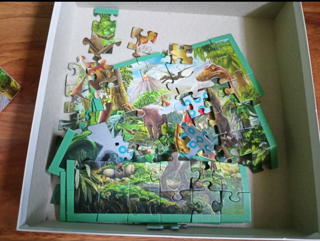 Puzzle . Dinozaury 3w1. Stan idealny.