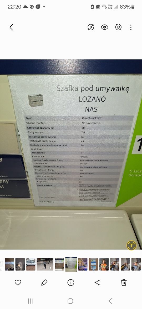 Szafka pod umywalkę
