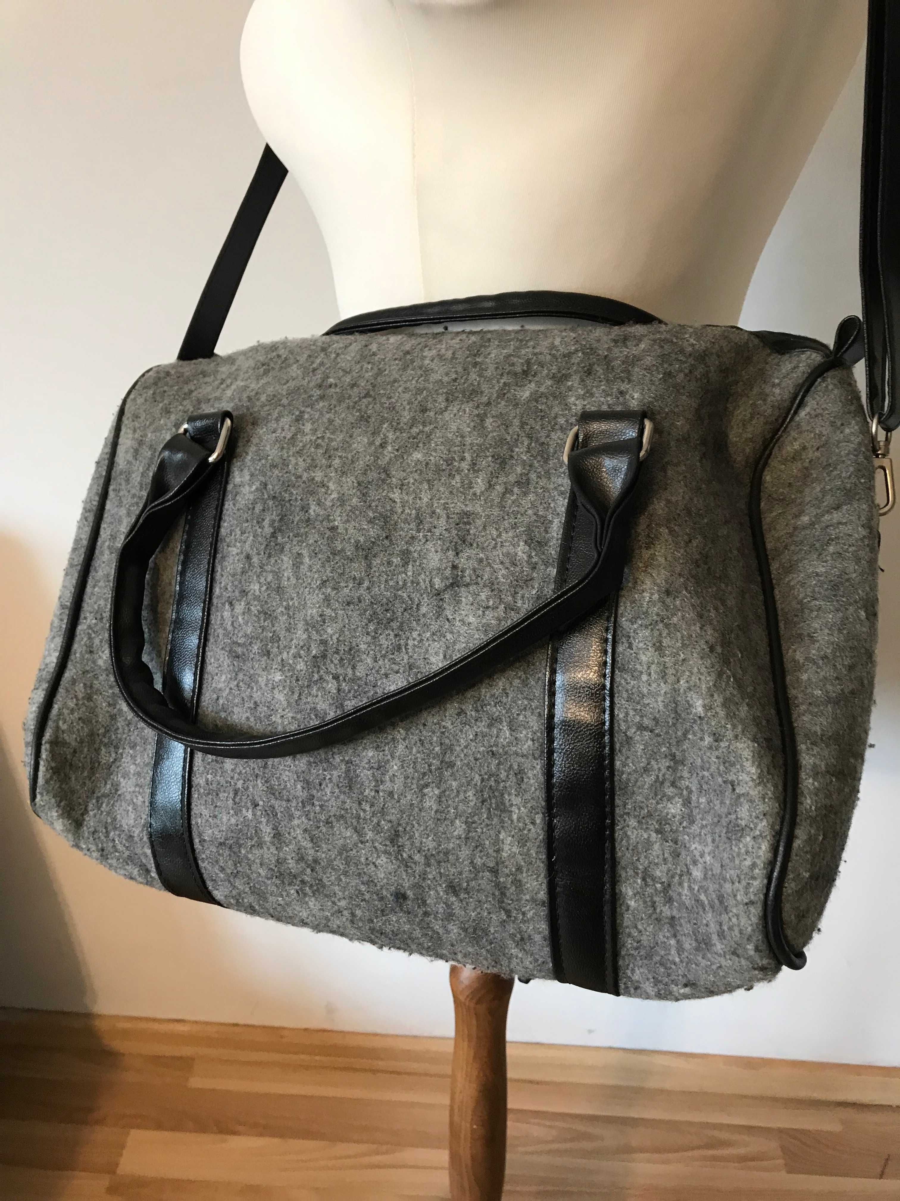 Torebka filcowa folkowa wzór łowicki filc boho vintage kuferek etno