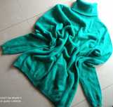 Golf sweter szmaragdowy morski angora wełna 40 38 puszek