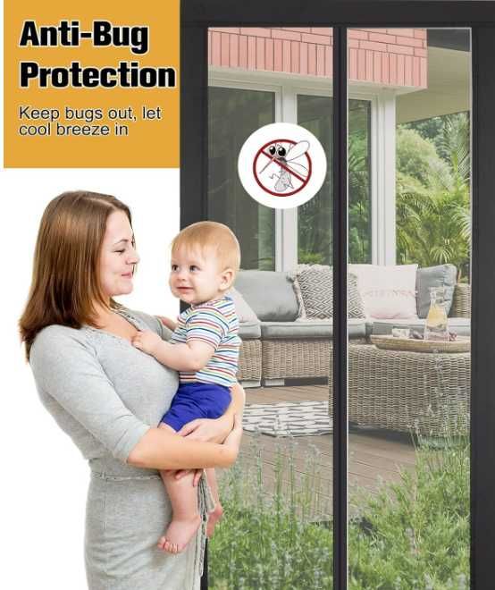 Moskitiera do drzwi magnetyczna Anpro 90 x 212 CM