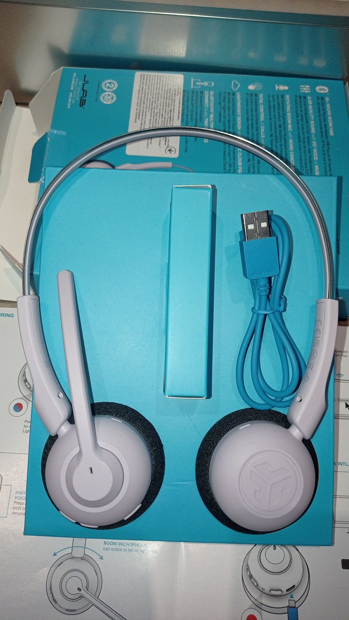 НОВІ! Навушники з мікрофоном JLAB Go Work Pop Wireless Headphones Lila