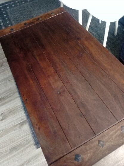 Stół drewniany + 4 krzesła + ława + szafka rtv