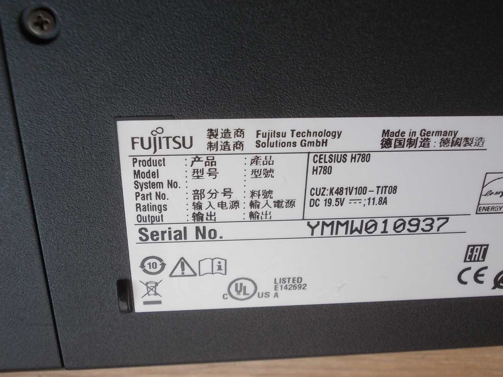 Fujitsu Celsius H780 Core i7 8gen 16GB DDR4 500GB SSD