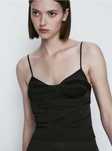 Gorsetowy Top Massimo Dutti S czarny
