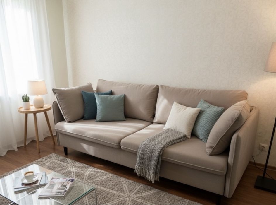 Диван прямий. Меблі Прогрес. БАДЕН. бежевий 2160x1070x750 мм