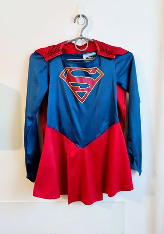 Strój karnawałowy 122 cm kostium sukienka supermanka super girl