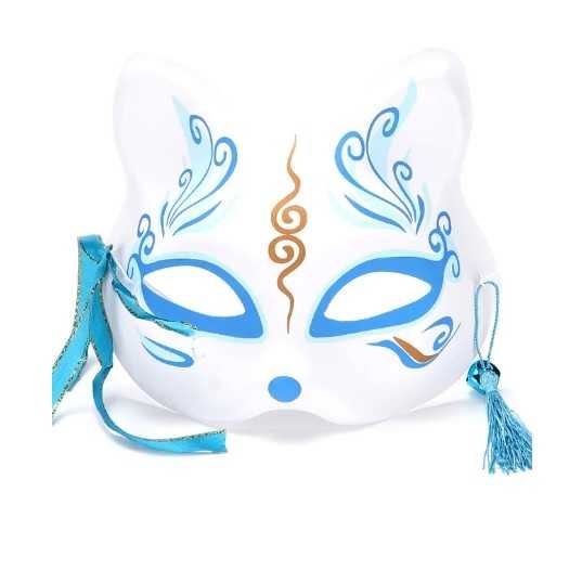 Maska biało-niebieska kota przebranie Nowa karnawał