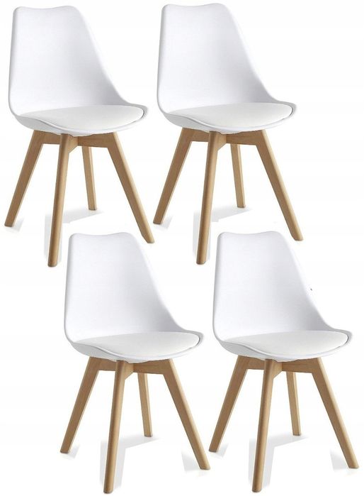 Stół Milano 80x80 kwadrat white+4xkrzesło Montivaro Białe