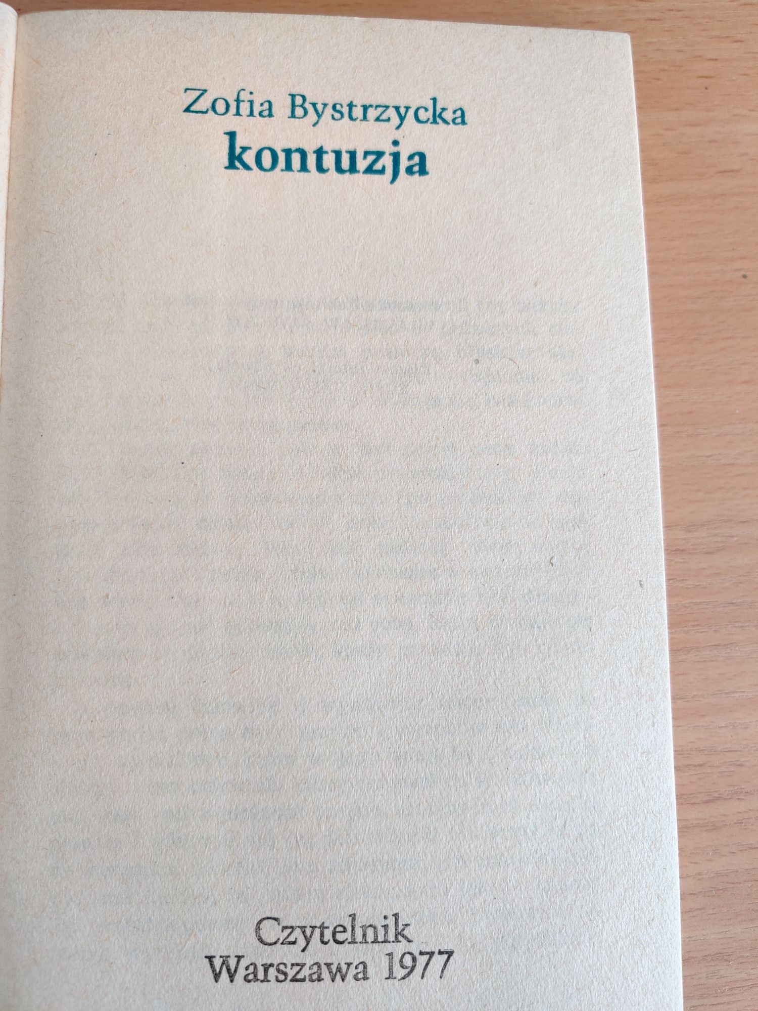 Kontuzja. Zofia Bystrzycka