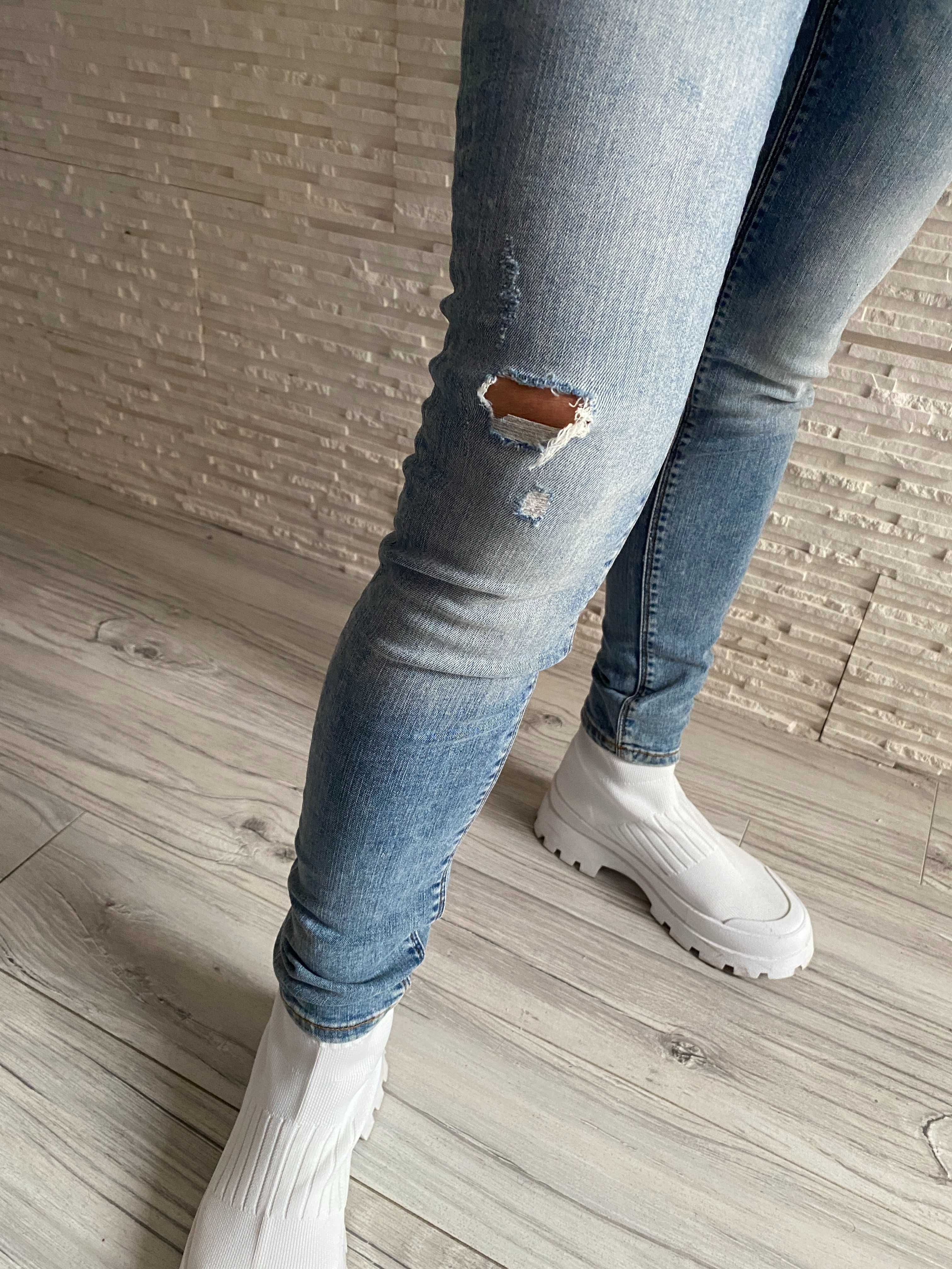 H&M Denim jeggings jeansy elastyczne miękkie push - up M
