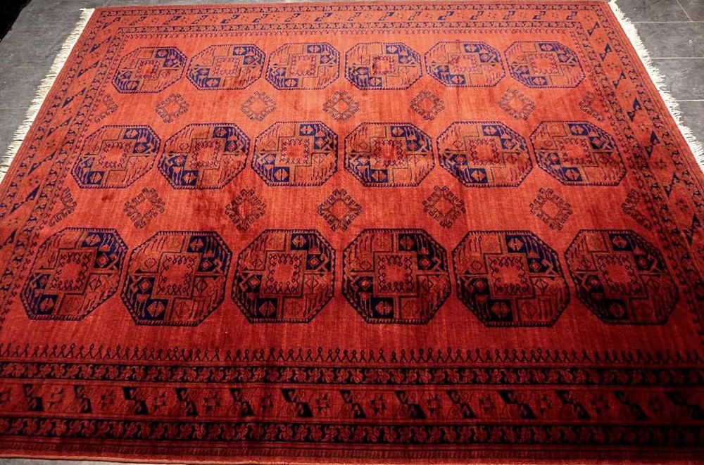 Grande Tapete AFEGÂO - padrão BOKHARA - Lã s/ Algodão c/ 300cm x 245cm