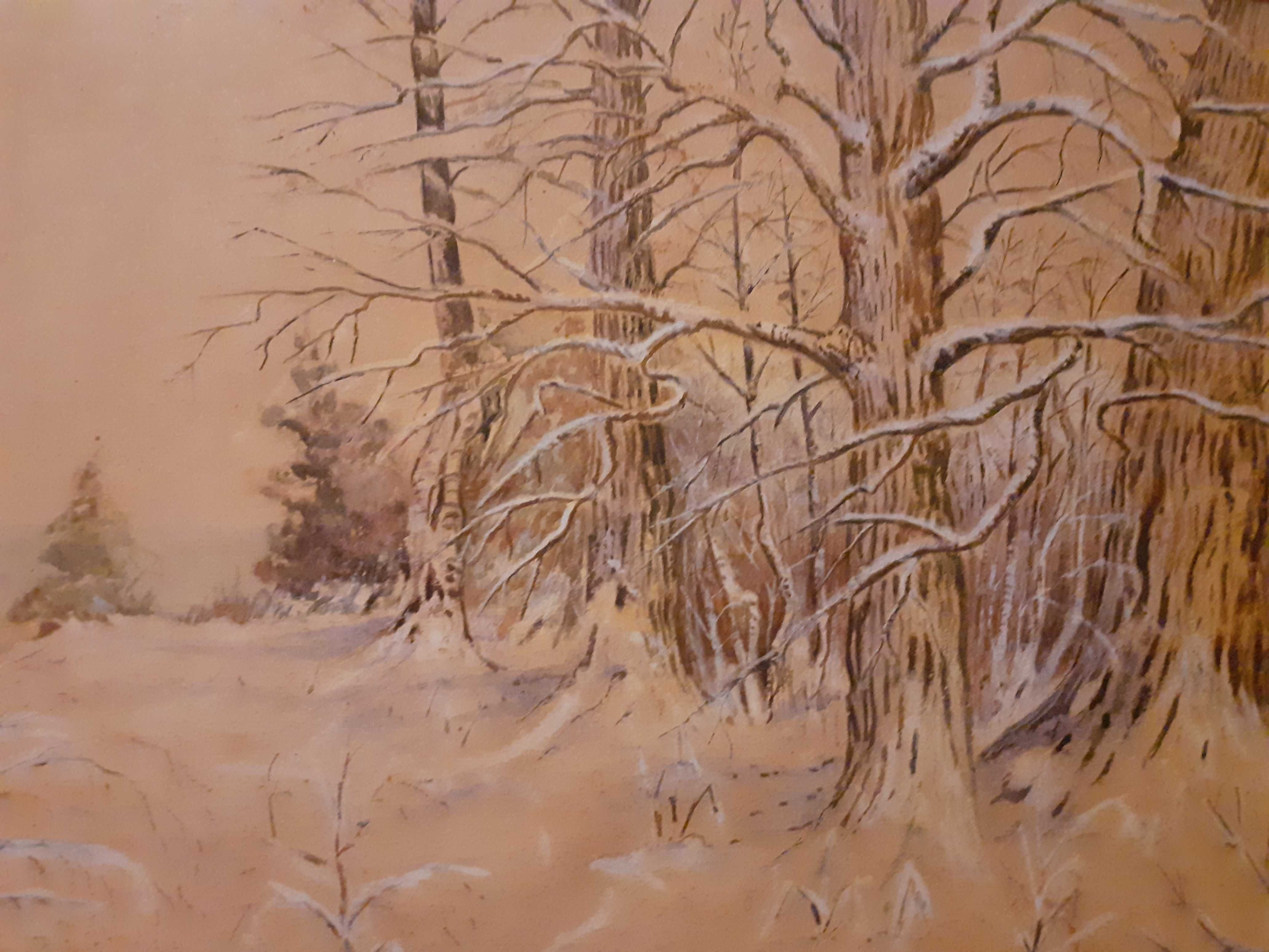 Stary obraz-Stefan Bzowski-gwasz-1935r. - kolekcja