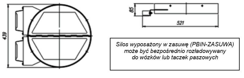 Zasuwa do silosu paszowego ZBIORNIK FI 440 SILOS BIN